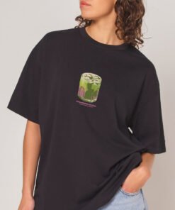 Alternative view of Strawberry Matcha Oversized Tee – Aesthetic Graphic Streetwear T-Shirt